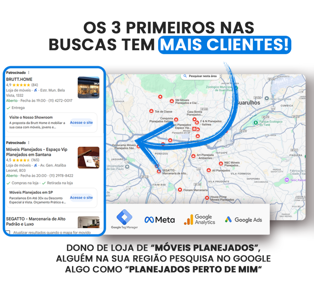 Exemplo: loja de móveis planejados no Google