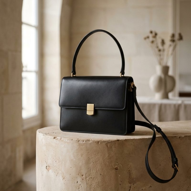 Bolsa Estruturada Box Calfskin Ébano